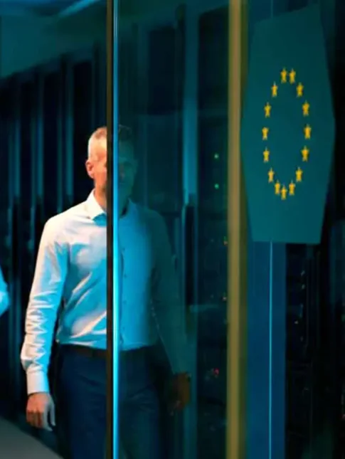 Decorative image of a european datacenter