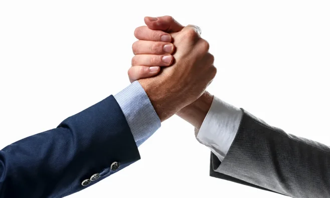Decorative image: Wrestling handshake